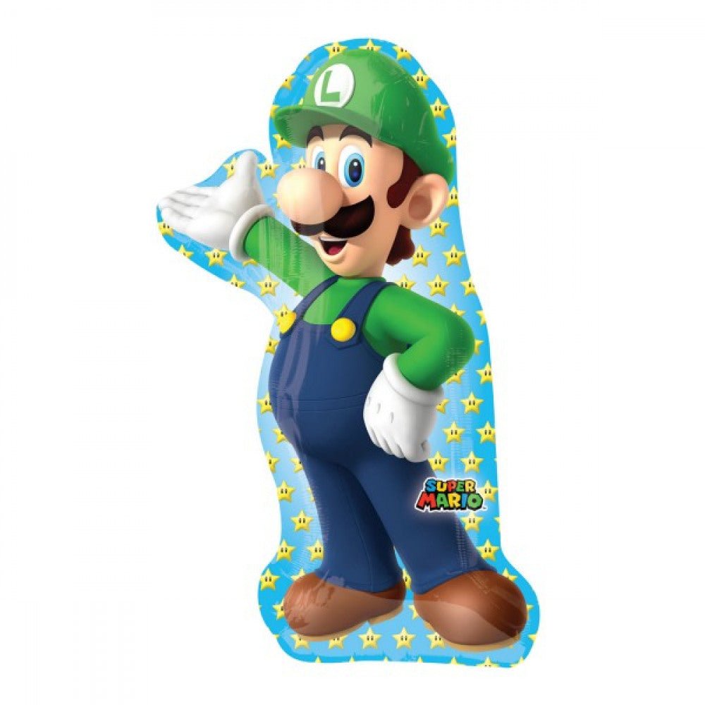 XXL Folienballon Super Mario Luigi 96cm - Party Kindergeburtstag – Party  im Karton