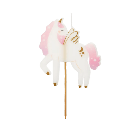 1 Kerze "Einhorn" - PartyDeco - Party im Karton