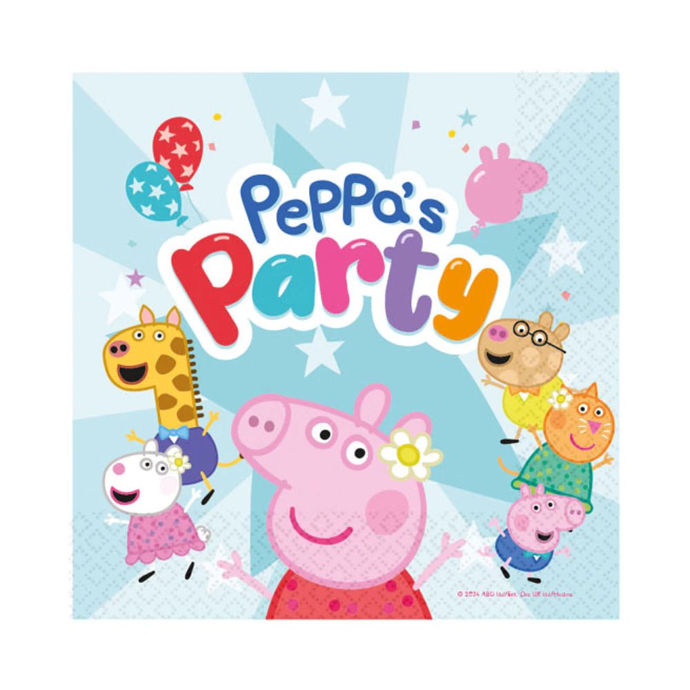 16 Servietten "Peppa Party" 33cm - Party im Karton