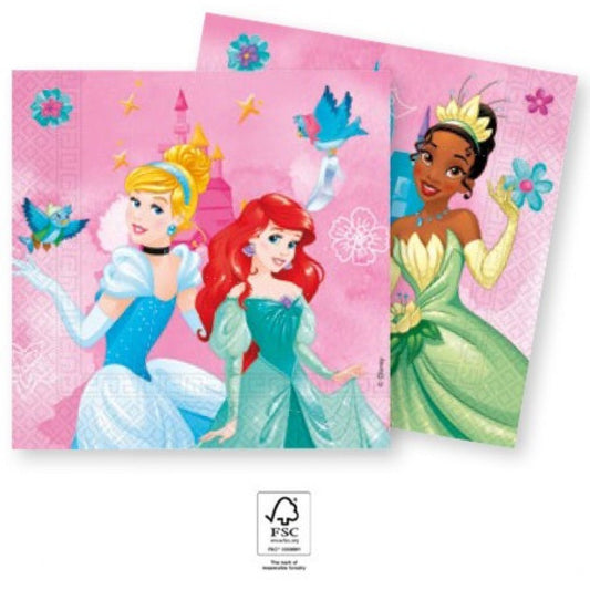 20 Servietten "Disney Prinzessinnen" 33cm - Party im Karton