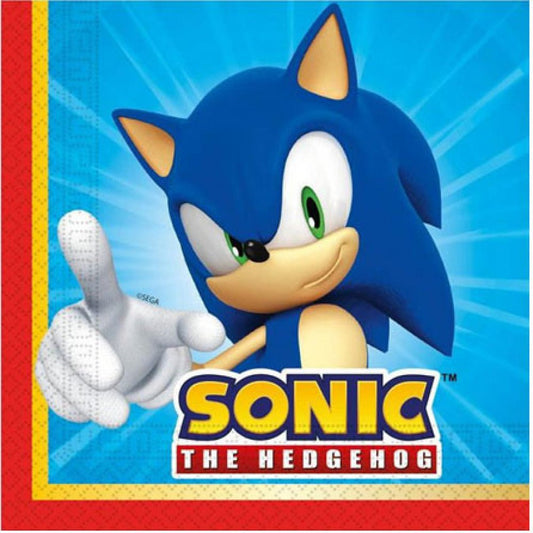20 Servietten " Sonic" 33cm - Party im Karton