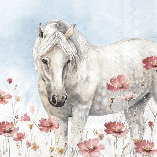 20 Servietten "Weißes Pferd" 33cm - Party im Karton