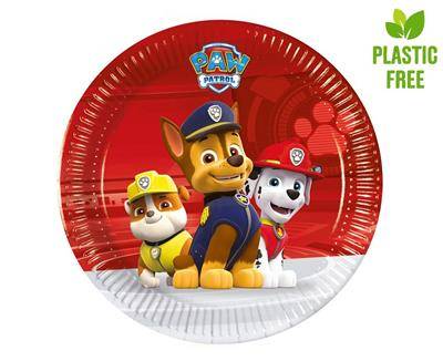 8 Partyteller "Paw Patrol" - 19,5cm - Party im Karton