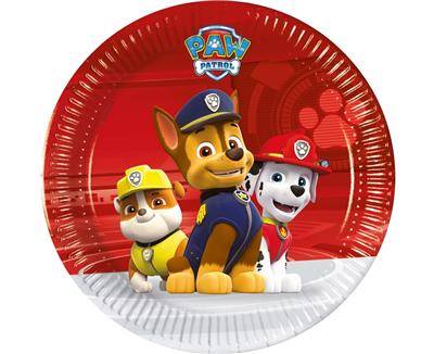 8 Partyteller "Paw Patrol" - 19,5cm - Party im Karton