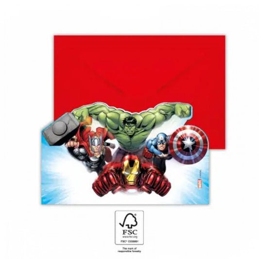 Einladung "Avengers" - 6 Stück