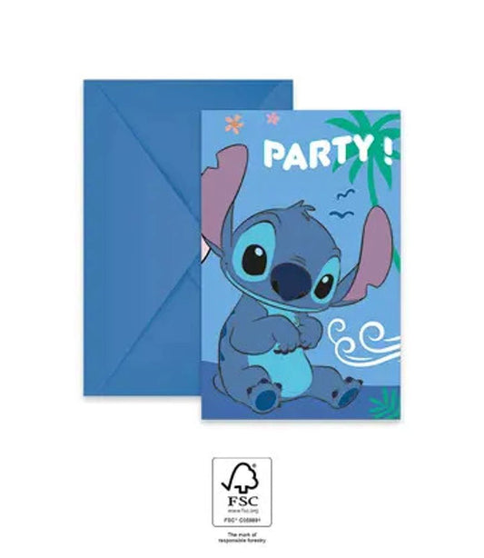 Einladung "Stitch" - 6 Stück - Party im Karton