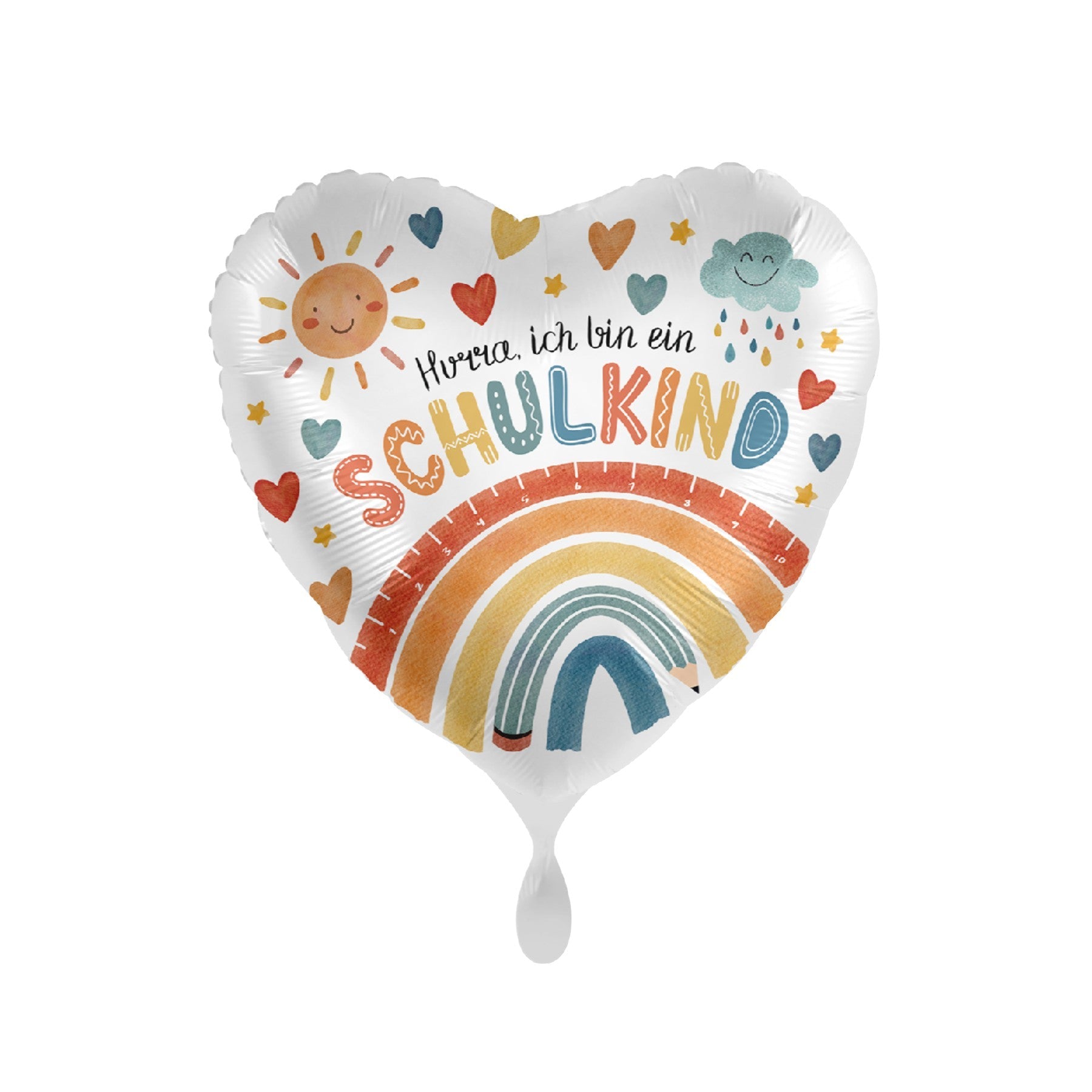 Folienballon Einschulung "Herz" 43cm - Party im Karton