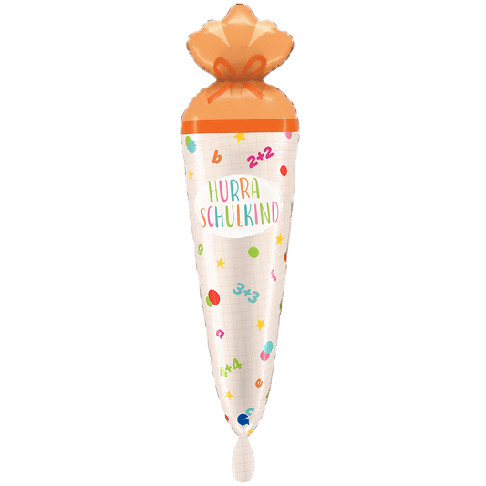 Folienballon Einschulung "Schultüte" 89cm - Party im Karton