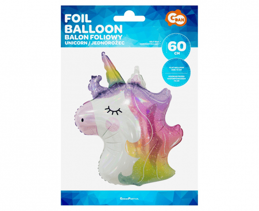 Folienballon "Glitzerndes Einhorn" 60cm - Party im Karton