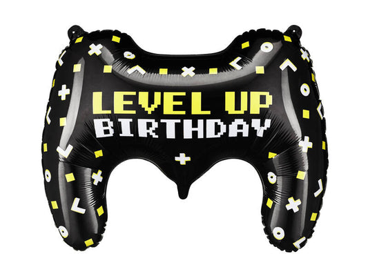 Folienballon "Level Up Birthday" 72x52cm - Party im Karton