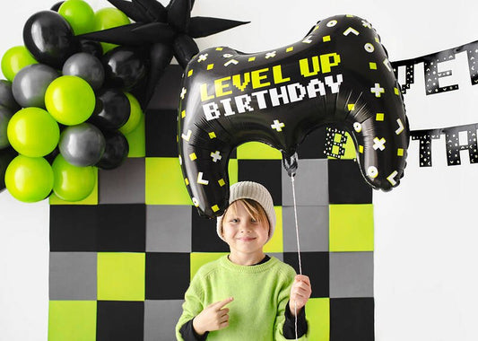 Folienballon "Level Up Birthday" 72x52cm - Party im Karton