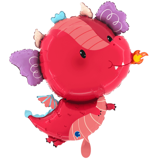 XXL Folienballon "Roter Drache" - 74cm - Party im Karton