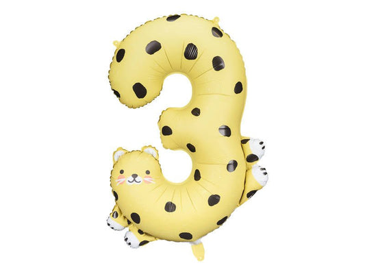 XXL Zahlenballon "Gepard 3" - 98cm - Party im Karton