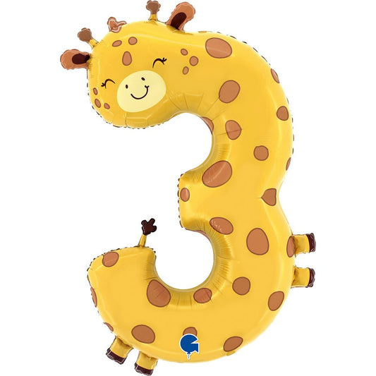 XXL Zahlenballon "Giraffe 3" - 97cm - Party im Karton