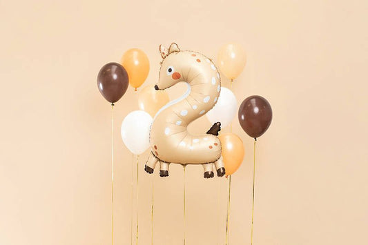XXL Zahlenballon "Reh 2" - 102cm - Party im Karton
