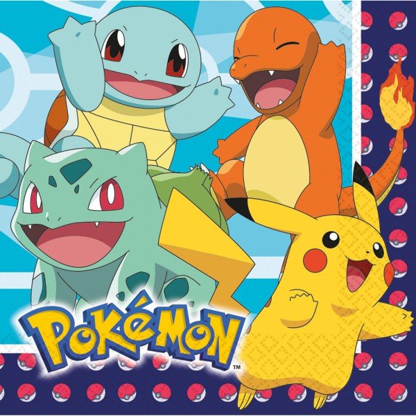 16 Servietten "Pokemon" 33cm - Party im Karton