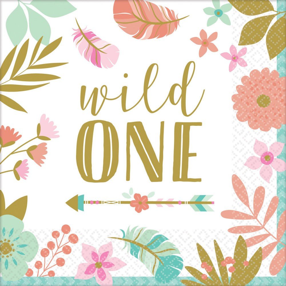 16 Servietten " Wild ONE" - 33cm - Party im Karton