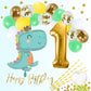 1st Birthday Set "Babysaurus" 65-teilig - Party im Karton
