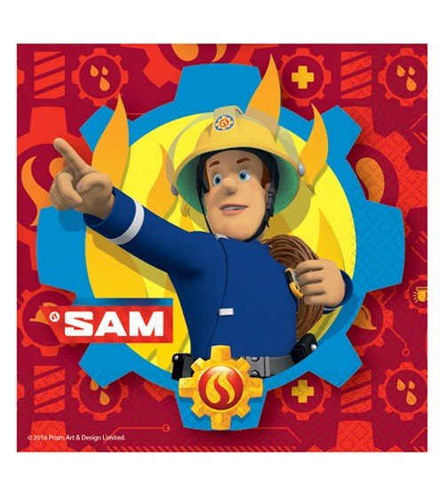20 Servietten "Feuerwehrmann Sam" 33cm - Party im Karton