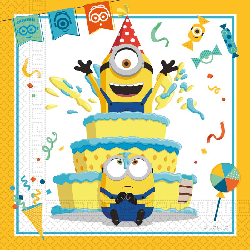 20 Servietten "Minions" 33cm - Party im Karton