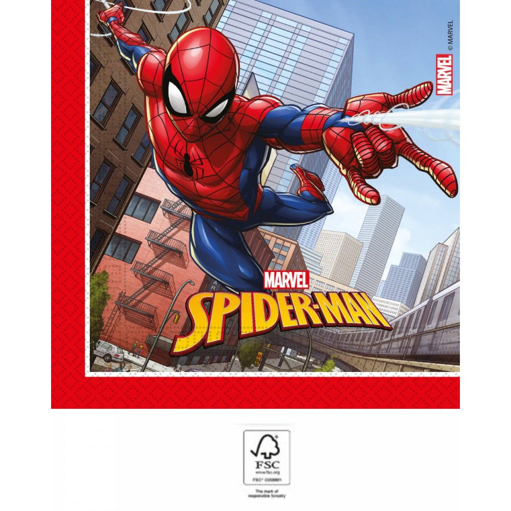 20 Servietten "Superheld Spiderman" 33cm - Party im Karton
