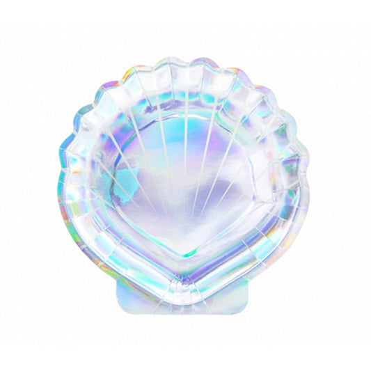 6 Pappteller "Muschel" - 18cm - Party im Karton