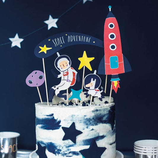 7 DIY Caketopper "Weltall" - Party im Karton