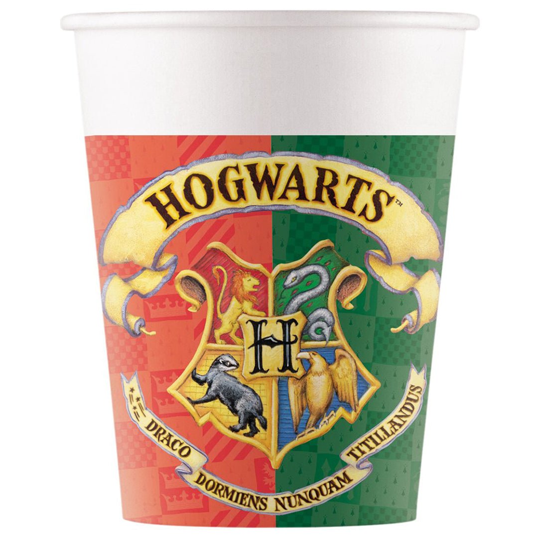 8 Pappbecher "Harry Potter - Hogwarts" - 200ml - Party im Karton