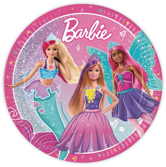 8 Pappteller "Barbie" - Ø 23cm - Party im Karton