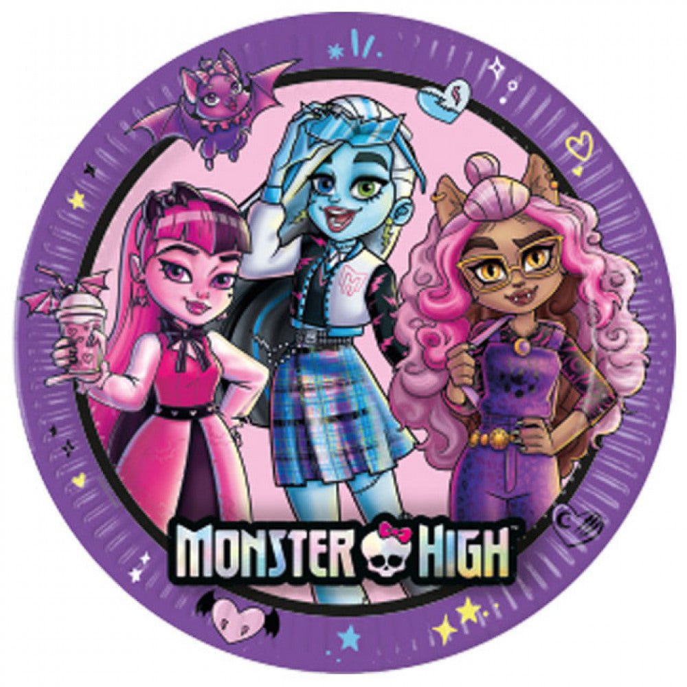 8 Pappteller "Monster High" 23cm - Party im Karton