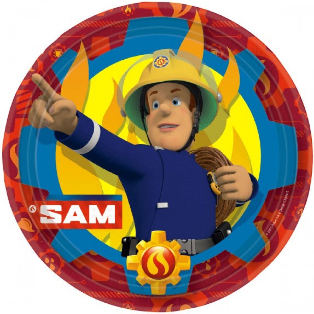 8 Partyteller "Feuerwehrmann Sam" - Ø 23cm - Party im Karton
