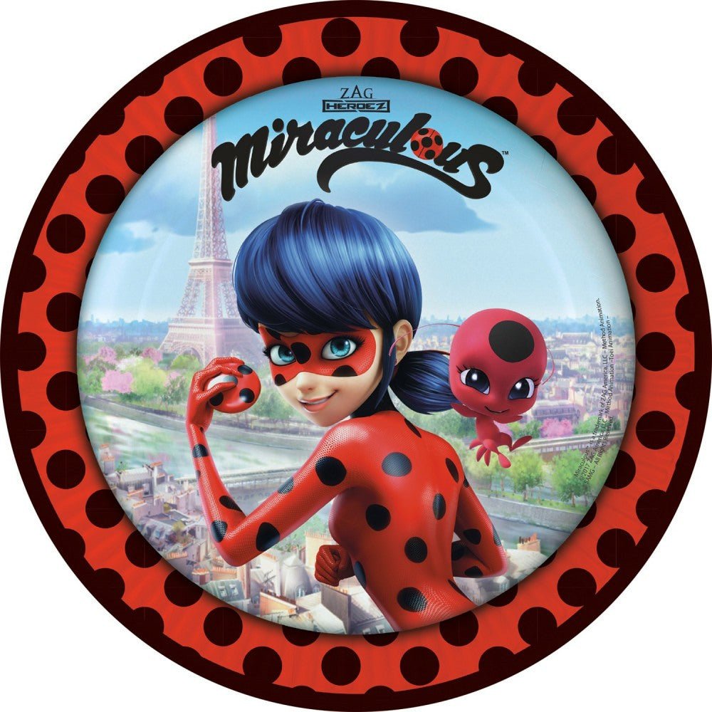 8 Partyteller "Miraculous Ladybug" - 23cm - Party im Karton