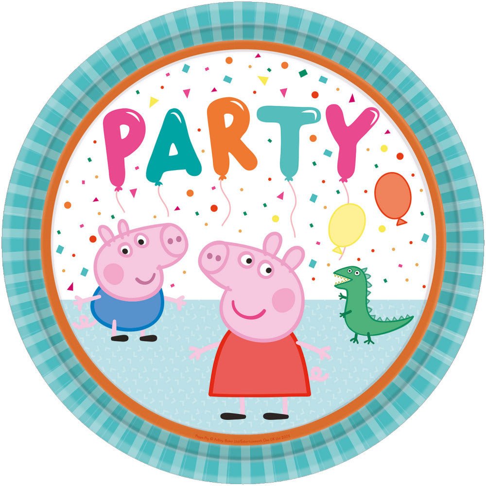 8 Partyteller "Peppa Wutz Party" - 23cm - Party im Karton