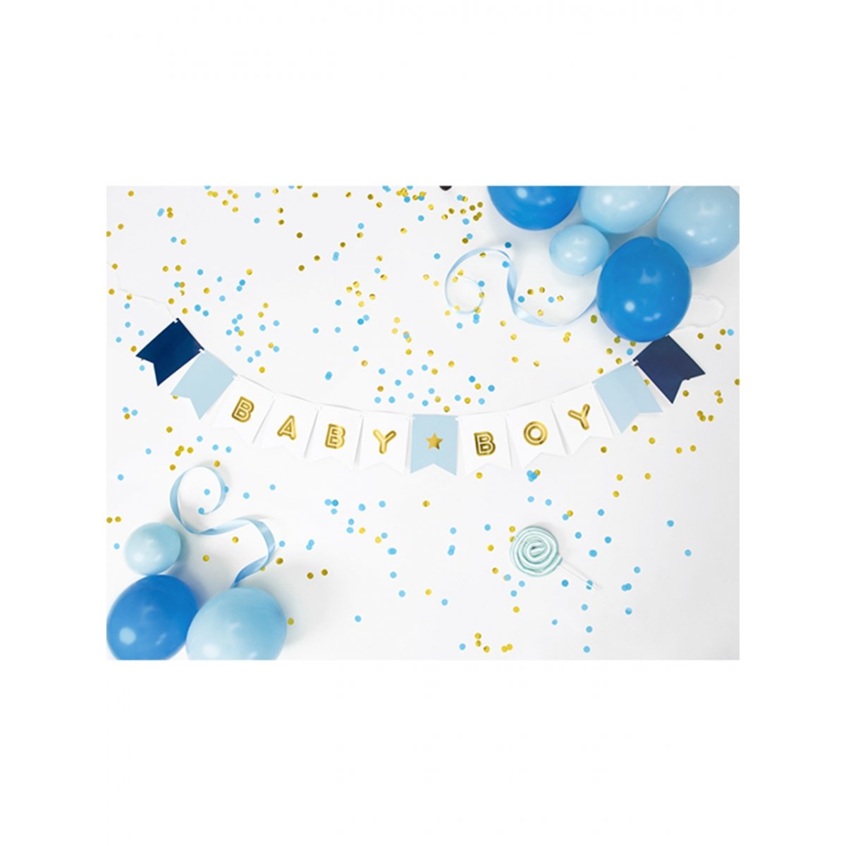 Banner Girlande "Baby Boy" - Party im Karton