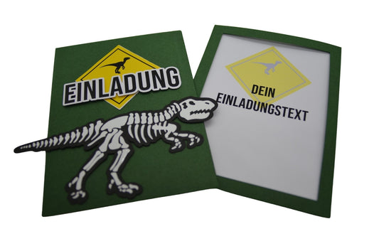 Einladung "Authentische Dinos" - Party im Karton
