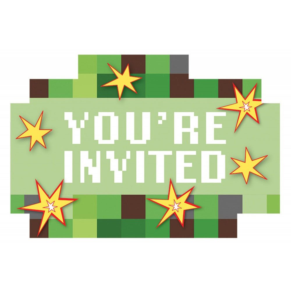 Einladung "Minecraft TNT" - 8 Stück - Party im Karton