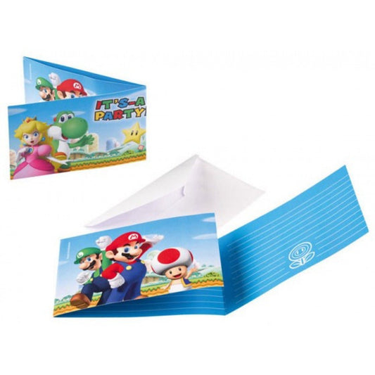 Einladung "Super Mario" - 8 Stück - Party im Karton