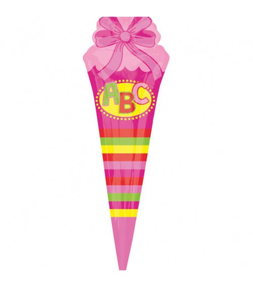 Folienballon Einschulung "Schultüte rosa" 111cm - Party im Karton