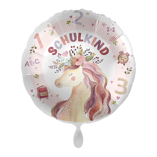 Folienballon Einschulung "Zauberhaftes Einhorn" 43cm - Party im Karton