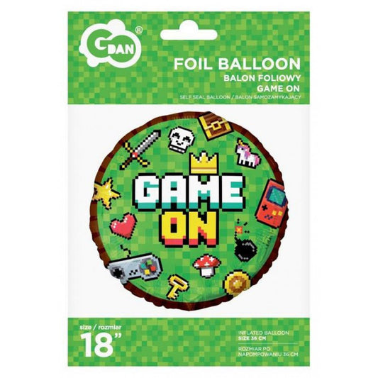 Folienballon "Game on" 36cm - Party im Karton