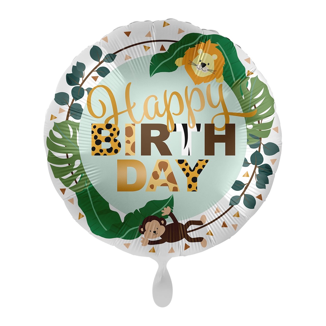 Folienballon "Happy Birthday Dschungel" 43cm - Party im Karton