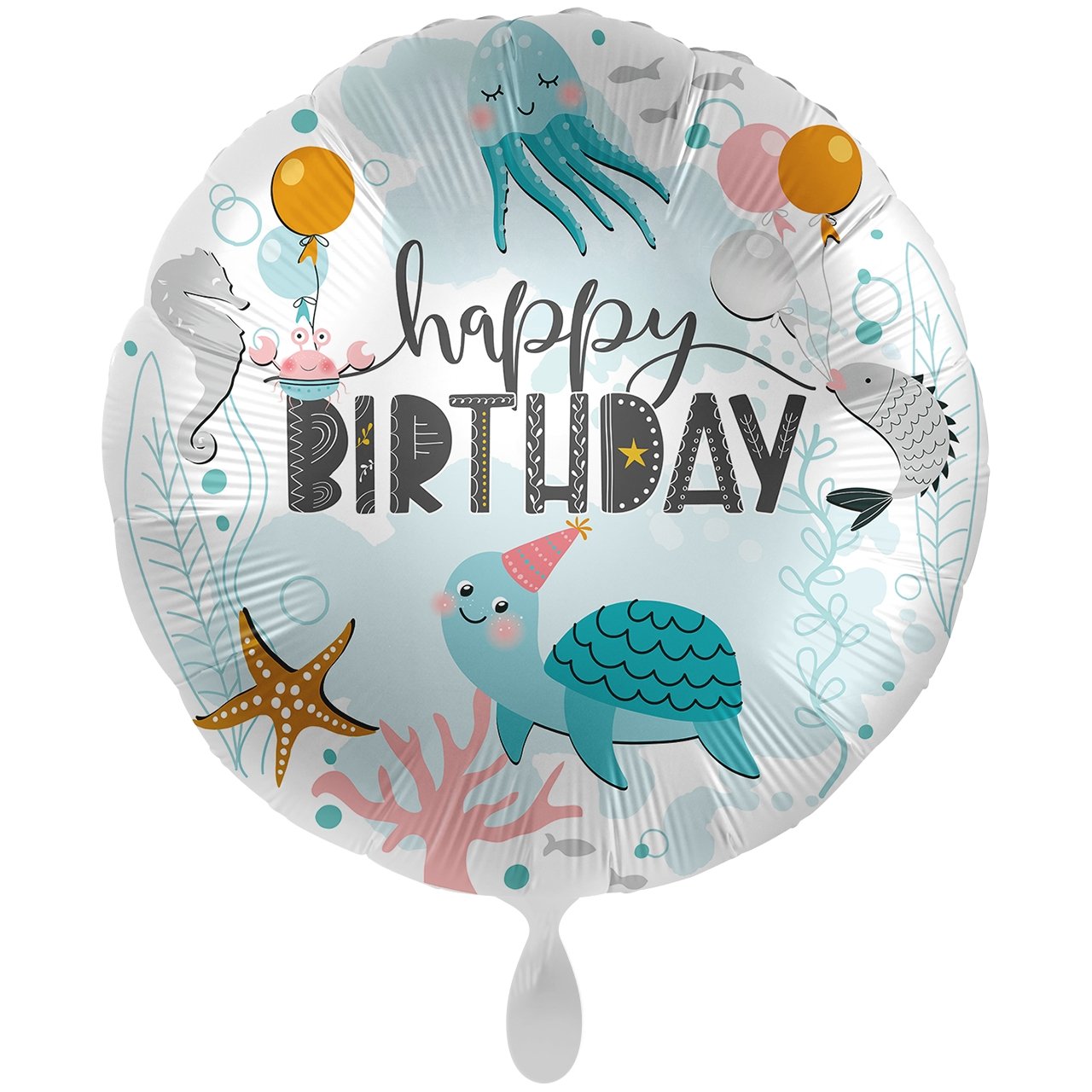 Folienballon "Happy Birthday Meer" 43cm - Party im Karton