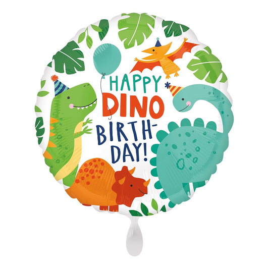 Folienballon "Happy Dino Birthday " 45cm - Party im Karton
