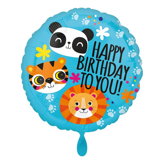 Folienballon "Happy Dschungle Birthday" 45cm - Party im Karton