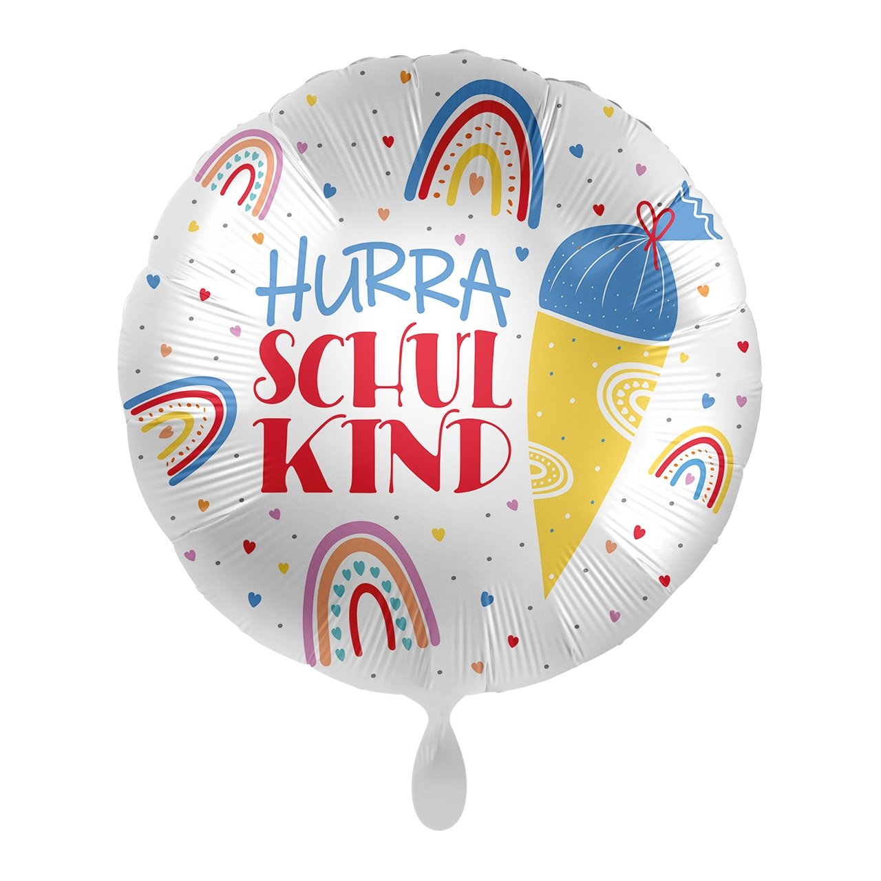 Folienballon "Hurra Schulkind - Regenbogen" - partyimkarton
