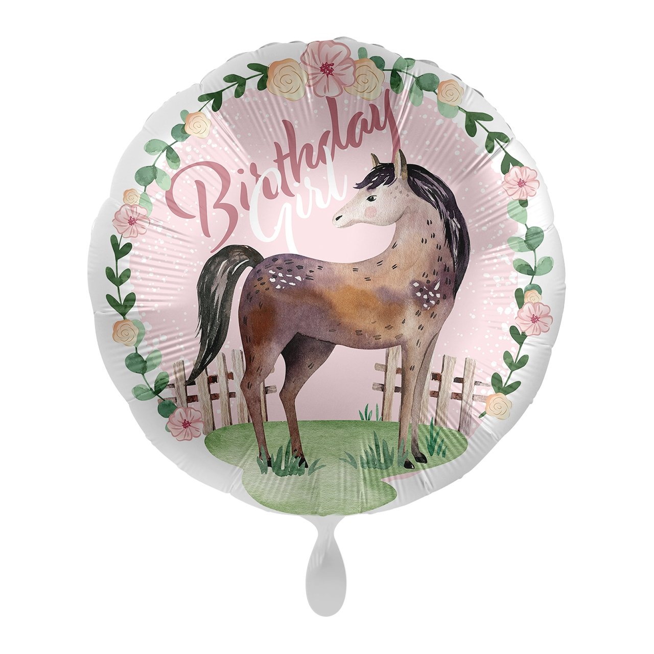 Folienballon "Pferd Birthday Girl" 43cm - Party im Karton