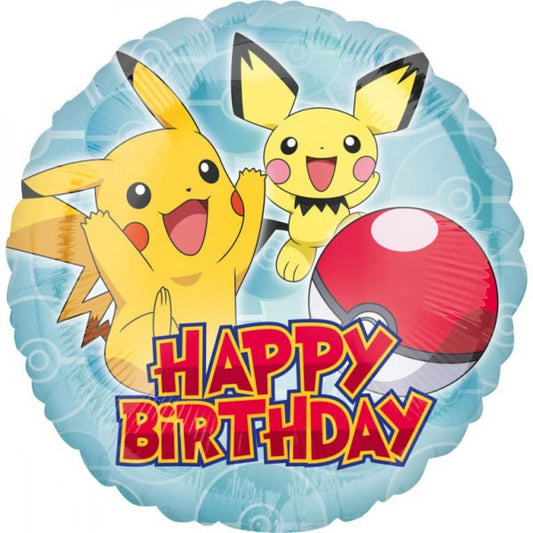 Folienballon "Pokemon Happy Birthday" 43cm - Party im Karton