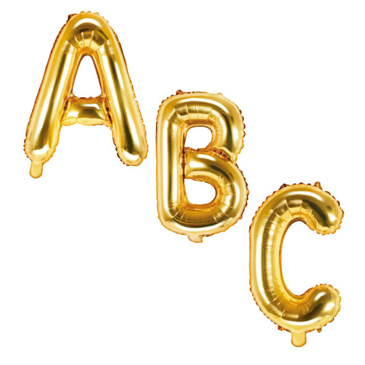 Folienballon Set "ABC" - Gold - 35cm - Party im Karton