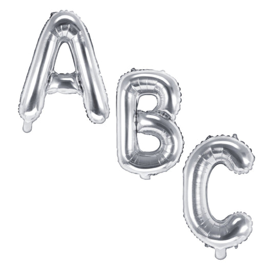 Folienballon Set "ABC" - Silber - 35cm - Party im Karton