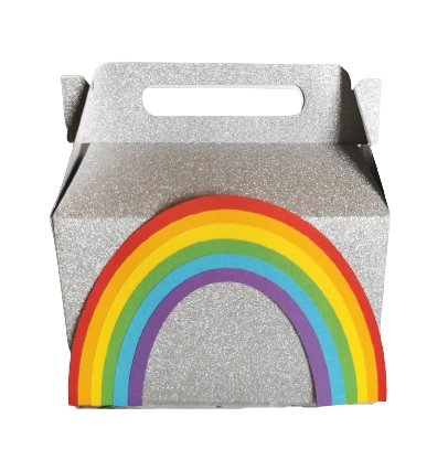 Gastgeschenkbox "Regenbogen" - Party im Karton